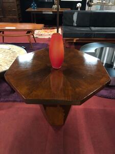 Guéridon octogonale art déco en acajou tres bel état diam: 80cm