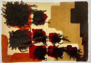 Tapis laine vintage circa 1979 dans le goût E. Kroner. 90x130 cm